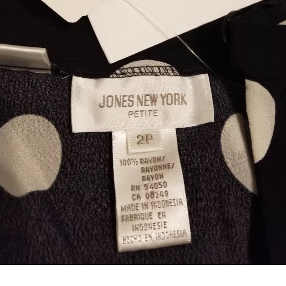 Jones NY Black Fine Dot Professional Pants PLUS main image 0